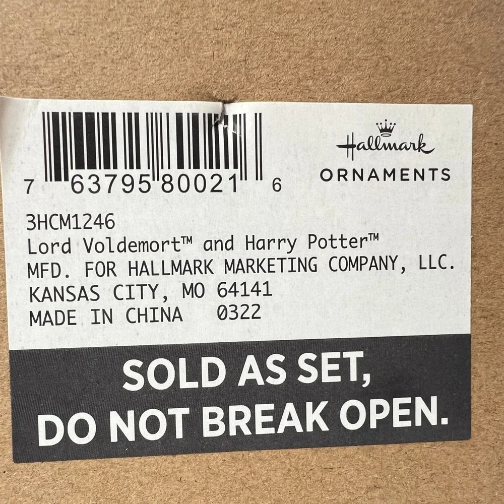 Hallmark Harry Potter & Lord Voldemort Ornament Set‎ Holiday Wizardry Decor